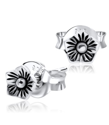 Vintage Flower Silver Ear Stud STS-3453